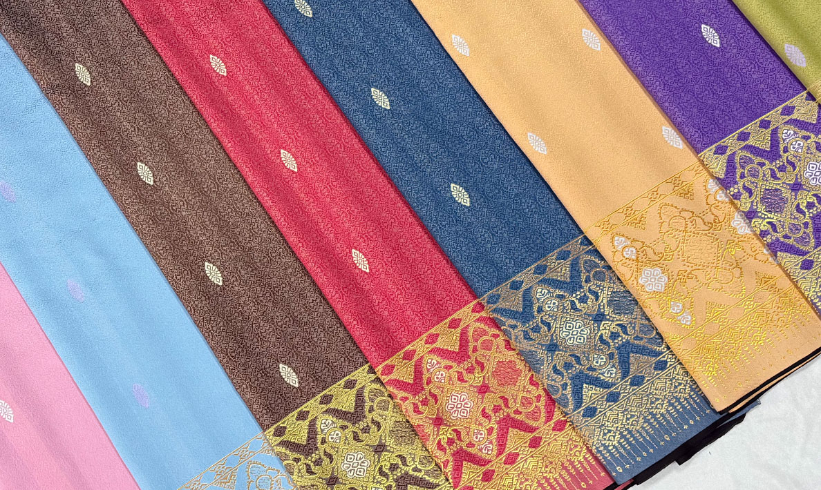 Sydostasien National Traditionell Sarong Tyg