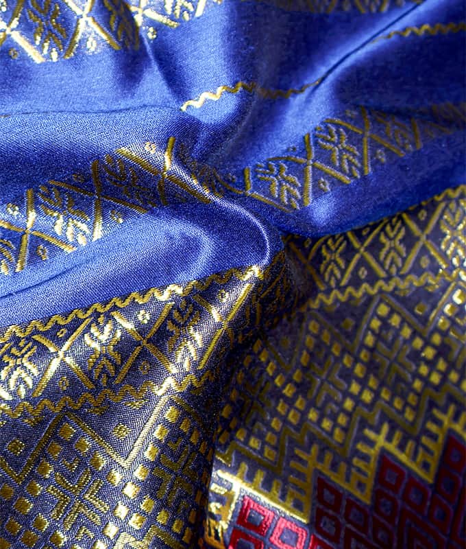 100 % polyester jacquardmönster Färgglat sydostasiatiskt sarongtyg